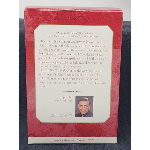 1999 Hallmark Keepsake The Cat In The‎ Hat Dr Seuss Christmas Ornament - Picture 6 of 9